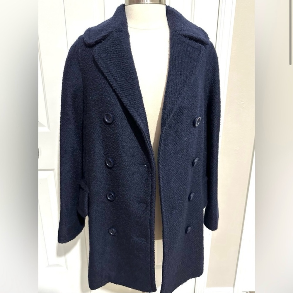 🆕WOMENS COACH BEAUTIFUL NAVY HEAVYWEIGHT WOOL PEA COAT!😍💙